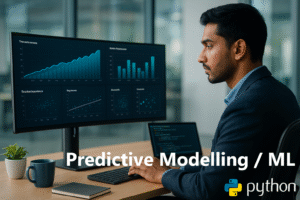 Network nodes and connections with glowing lines
