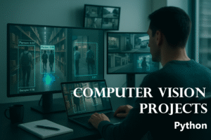 Network nodes and connections with glowing lines