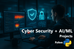 Network nodes and connections with glowing lines
